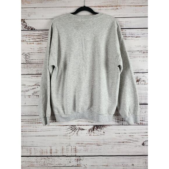 Gildan Heavy Blend Christmas Ghost Sweatshirt L Womens Gray Pullover Crew Neck - Picture 5 of 6